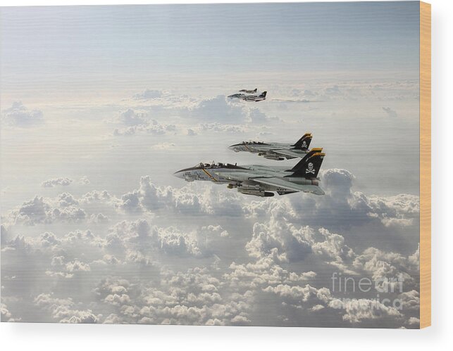 F14 Tomcat Wood Print featuring the digital art Jolly Rogers by Airpower Art