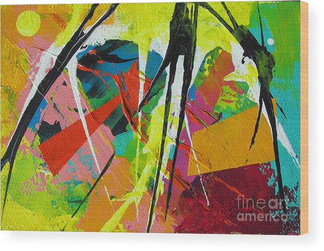 Acrylic Wood Print featuring the painting Jungle2 by Lew Hagood