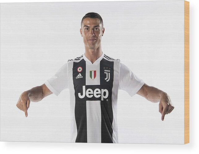 New Signing Wood Print featuring the photograph Juventus - Cristiano Ronaldo Day by Daniele Badolato - Juventus FC