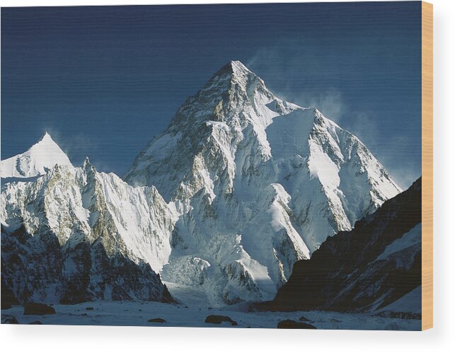 00260216 Wood Print featuring the photograph K2 At Dawn by Colin Monteath