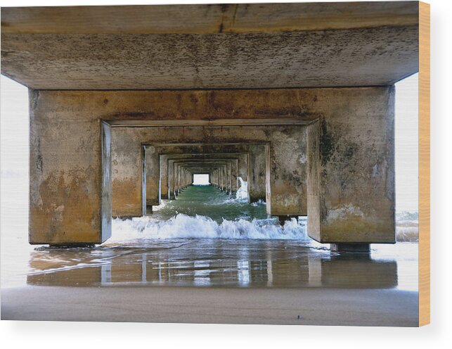 Water Wood Print featuring the photograph Kauai Bridge by Sue Morris