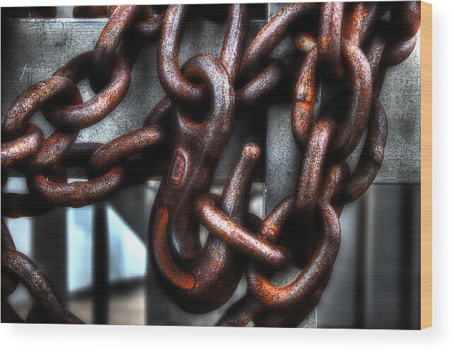 Chain Wood Print featuring the photograph Keep Out by Michael Eingle