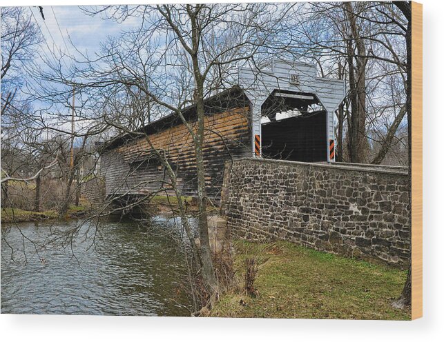 Kennedy Wood Print featuring the photograph Kennedy Covered Bridge - Chester County Pa by Bill Cannon