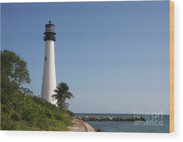Ligthouse Wood Print featuring the photograph Key Biscayne Lighthouse by Christiane Schulze Art And Photography