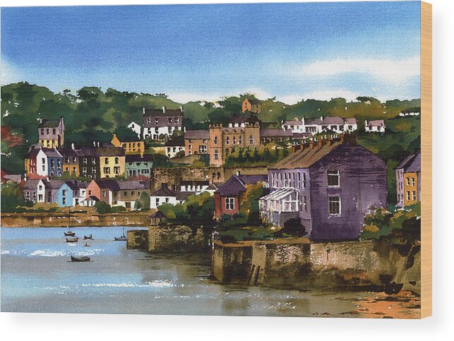Val Byrne Wood Print featuring the painting Kinsale Harbour West Cork by Val Byrne