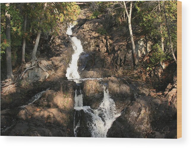 Crystal Falls Wood Print featuring the photograph Kinsmen Park Sault Ste. Marie Ontario by Paula Brown