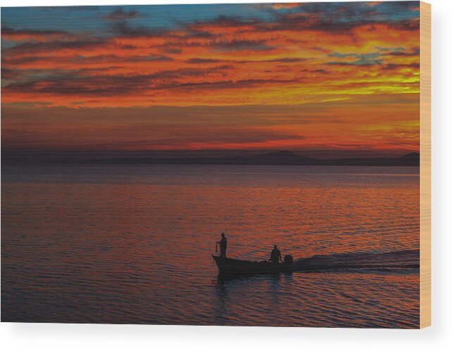 Baja Wood Print featuring the photograph La Ventana sunrise by Robert McKinstry