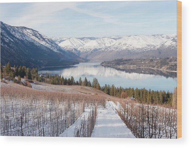 Lake Wood Print featuring the photograph Lake Chelan in Winter by Alexander Fedin