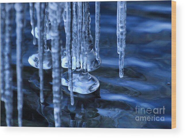 Ice Wood Print featuring the photograph Lake Ice by Charline Xia