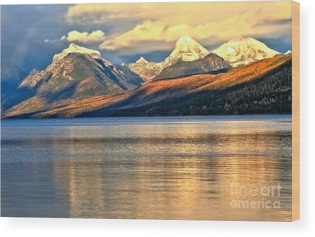 Glacier National Park Wood Print featuring the photograph Lake McDonald Sunset by Adam Jewell
