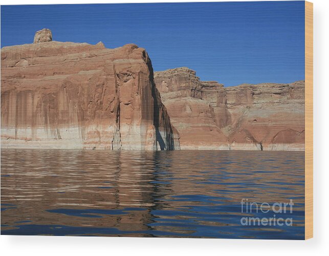 Lake Powell Wood Print featuring the photograph Lake Powell Cliffs by Marty Fancy