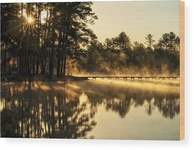 Lakeshore Wood Print featuring the photograph Lamar Lake Sunrise by Tim Thompson / Bradel Images