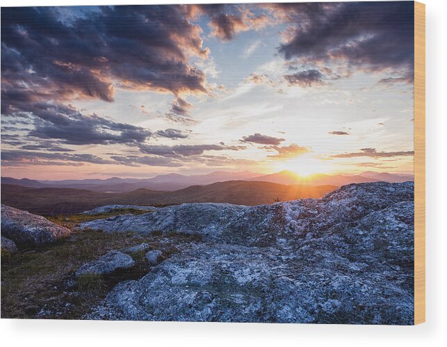 Eaton Wood Print featuring the photograph Last Rays. Sunset On Foss Mountain. by Jeff Sinon