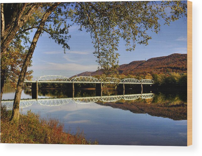 Autumn Wood Print featuring the photograph Last Reflections of the Old Bridge by Gene Walls