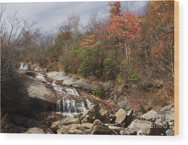 Autumn Wood Print featuring the photograph Late Fall Mountain Waterfall by Ules Barnwell