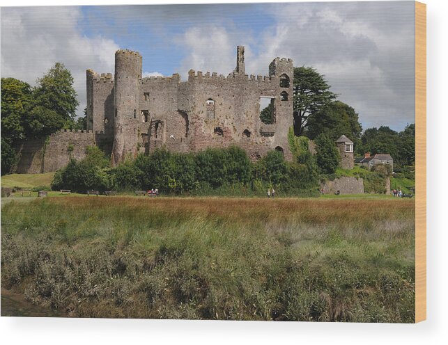 Castle Wood Print featuring the photograph Laugharne Castle by Jeremy Voisey