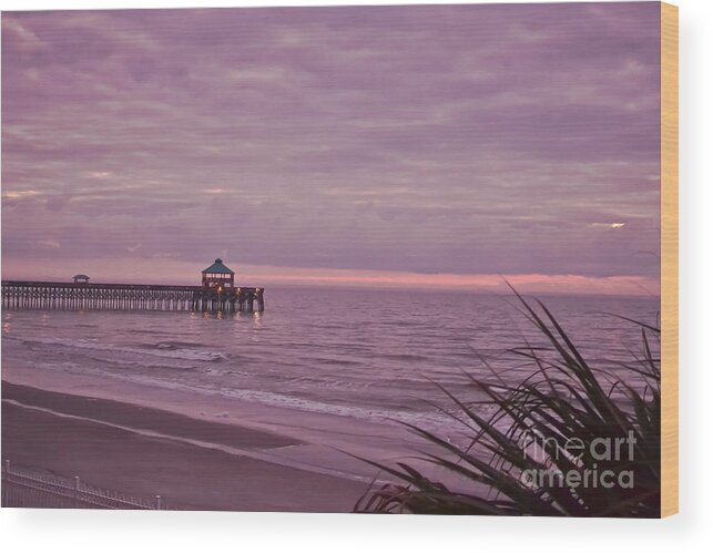 Folly Beach Wood Print featuring the photograph Lavendar Sunrise by Elvis Vaughn