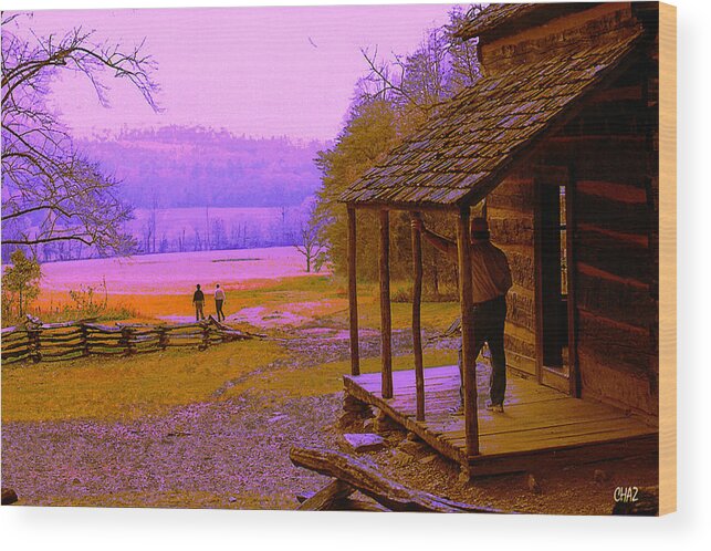 History Wood Print featuring the painting Leaving The Old Homested by CHAZ Daugherty