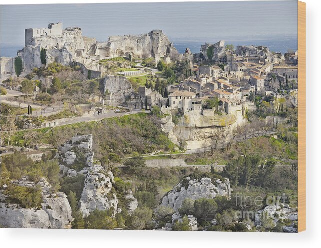 Chateau Wood Print featuring the photograph Les-Baux-de-Provence by Jean Gill