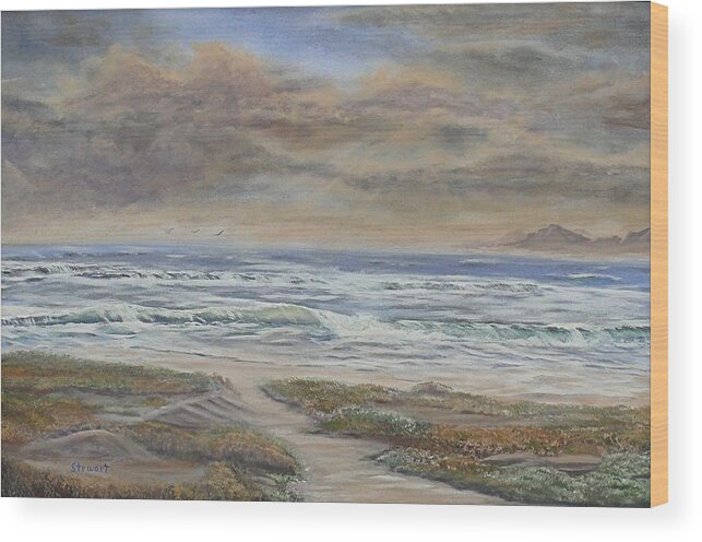 Seascape Wood Print featuring the painting Lets Go Here by William Stewart