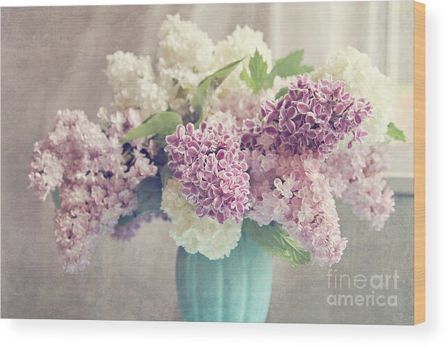 Lilacs Wood Print featuring the photograph Life is a Promise by Sylvia Cook