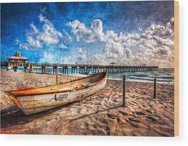 Boats Wood Print featuring the photograph Lifeguard Boat by Debra and Dave Vanderlaan