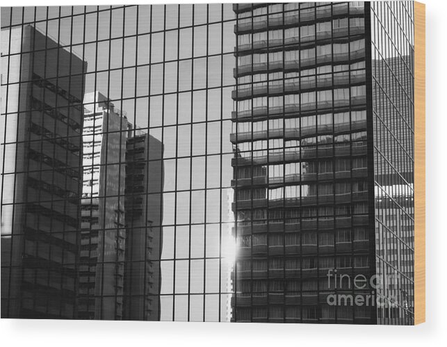 Architecture Wood Print featuring the photograph Light Fading in Downtown Tokyo by Dean Harte
