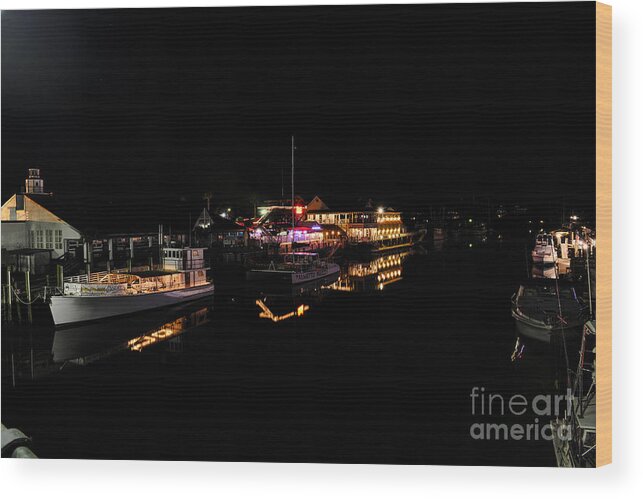 Shem Creek Wood Print featuring the photograph Light it UP by Dale Powell