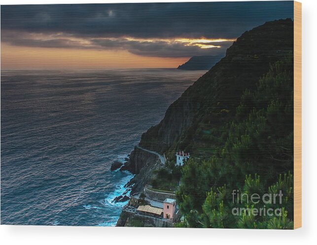 Riomaggiore Wood Print featuring the photograph Liguria by Jorgen Norgaard