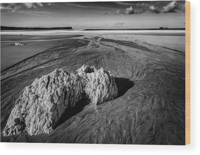 Ireland Wood Print featuring the photograph White Park Bay Exposed by Nigel R Bell