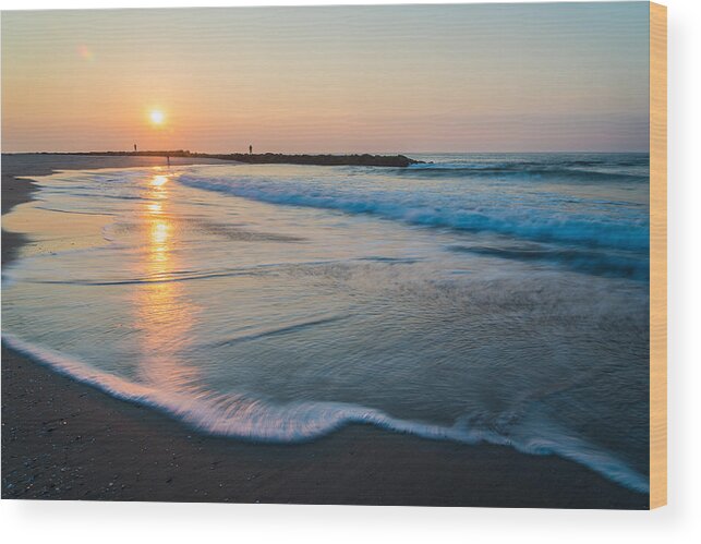New Jersey Wood Print featuring the photograph Liquid Sun by Kristopher Schoenleber