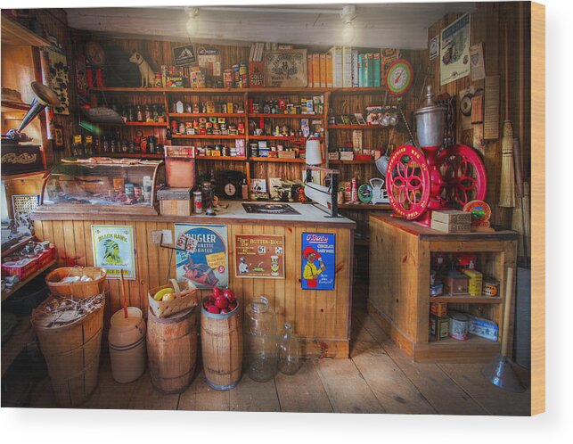 1950s Wood Print featuring the photograph Little Country Grocery by Debra and Dave Vanderlaan