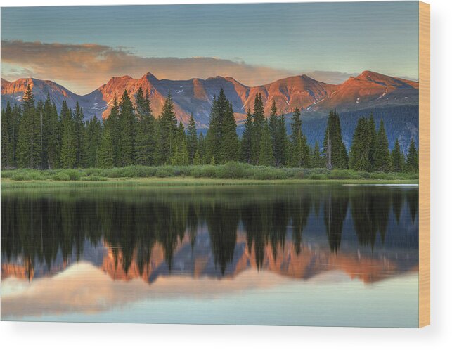 Little Molas Lake Wood Print featuring the photograph Little Molas Lake Sunset 2 by Alan Vance Ley