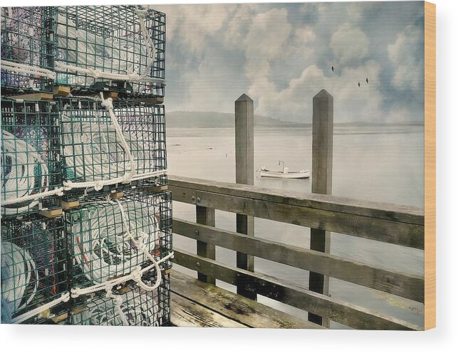 Cape Porpoise Maine Wood Print featuring the photograph Lobster Nets by Diana Angstadt