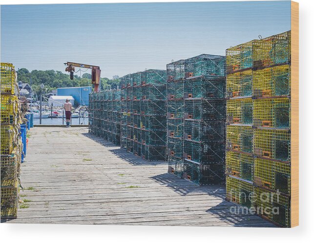 Lobster Traps Wood Print featuring the photograph Lobster traps by George DeLisle