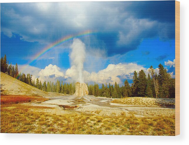 Lone Wood Print featuring the photograph Lone Star Geyser by Tranquil Light Photography