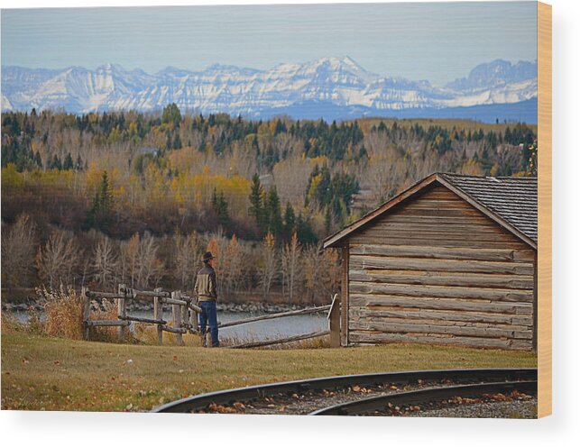 Cow Boy Wood Print featuring the photograph Miner's Cabin by Maria Angelica Maira