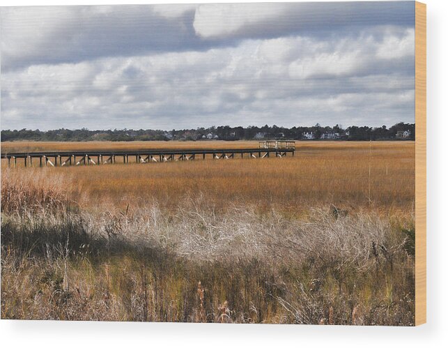 Wright Wood Print featuring the photograph Long Marsh Dock by Paulette B Wright