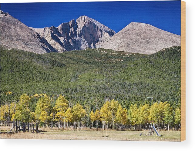 Longs Peak Wood Print featuring the photograph Longs Peak a Colorado Playground by James BO Insogna