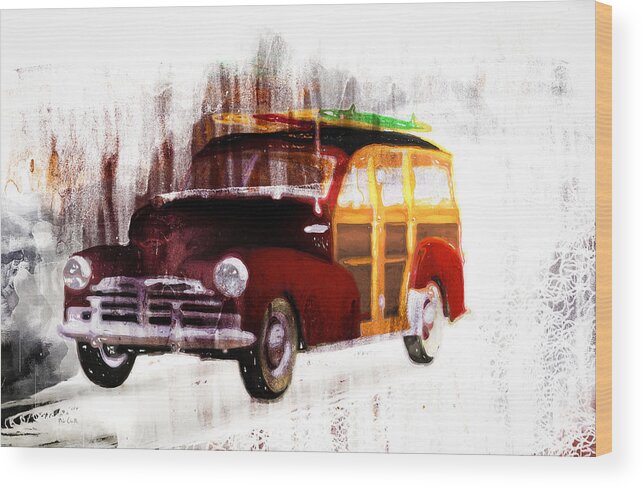 Woody Wood Print featuring the painting Looking For Surf City by Bob Orsillo