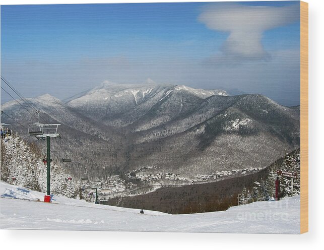 Loon Mountain Wood Print featuring the photograph Loon Mountain Ski Resort White Mountains Lincoln NH by Glenn Gordon