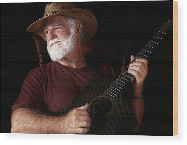 Guitar Wood Print featuring the photograph Lost in Song by Daniel George