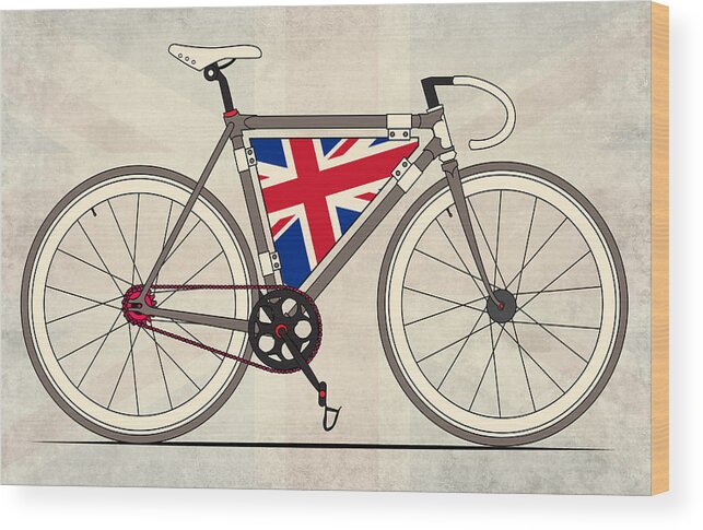 Bradley Wood Print featuring the digital art Love Bike Love Britain by Andy Scullion