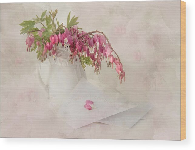 Bleeding Heart Wood Print featuring the photograph Love Letters by Robin-Lee Vieira