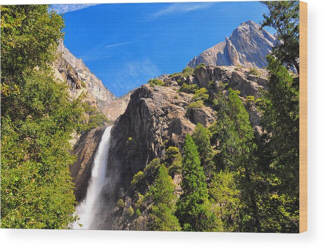 Yosemite Wood Print featuring the photograph Lower Yosemite Falls 2 - Yosemite National Park - California by Bruce Friedman