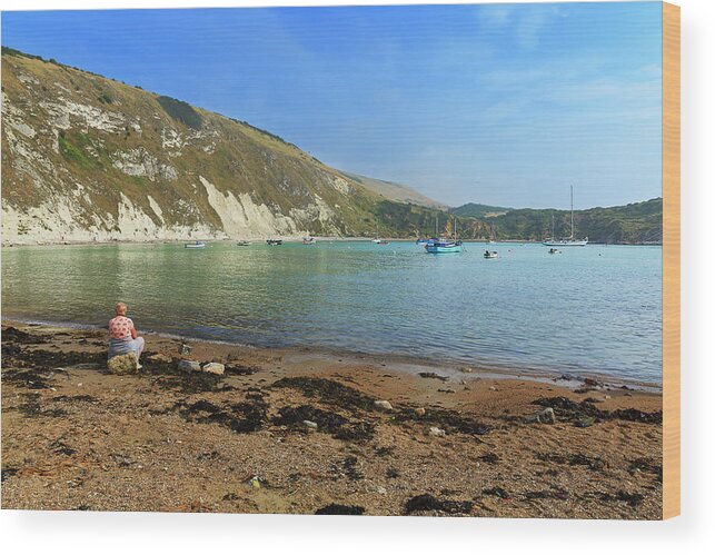 Scenics Wood Print featuring the photograph Lulworth Cove, Dorset by Louise Heusinkveld