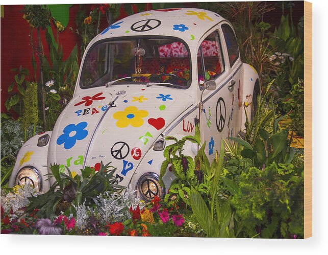 Luv Wood Print featuring the photograph Luv Bug In The Garden by Garry Gay