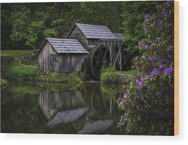 Landscapes Wood Print featuring the photograph Mabry Mill in Spring by Donald Brown