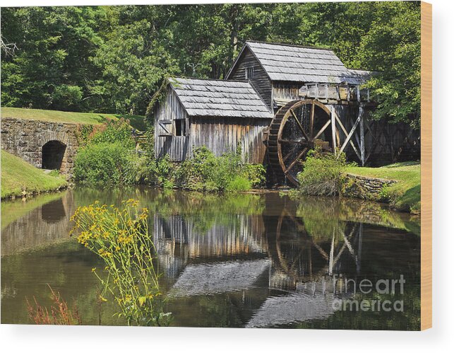 Maybry Mill Wood Print featuring the photograph Mabry Mill in Virginia by Jill Lang