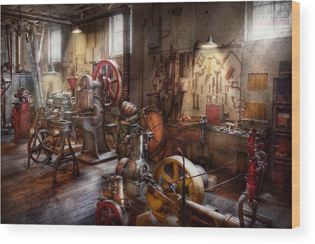 Machinist Wood Print featuring the photograph Machinist - A room full of memories by Mike Savad